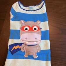 Hippo Super Hero boys 5T striped sweater hippopotamus Gymboree
