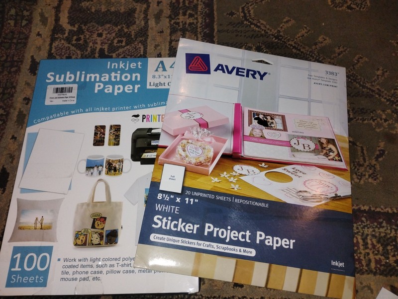 1 Avery Sticker Project Paper & 1 Ink Jet Sublimation Paper  Opened Din't Use 