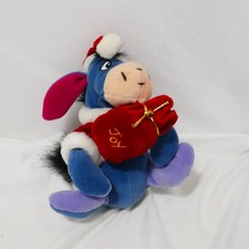 8" Winnie-the-Pooh Santa Eeyore Donkey Bean Bag Plush Toy The Disney Store