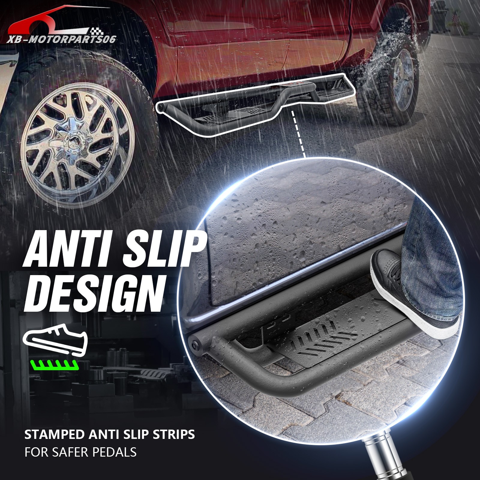 Side Step Running Boards For 99-2016 Ford F250 F350 Super Cab Two Stairs Design