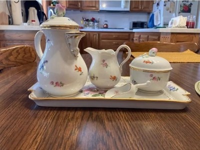 Meissen Porcelain Teapot Set   Hand-Painted Floral   Rare German Tea Service