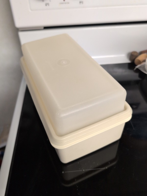 Vintage Tupperware Almond Loaf Keeper 1508-3 and High Sheer Seal Lid 1509-4