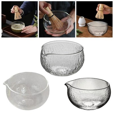 Matcha Schale Hammered Glas Tee Zubehör Klare Servierschale Teetasse Design