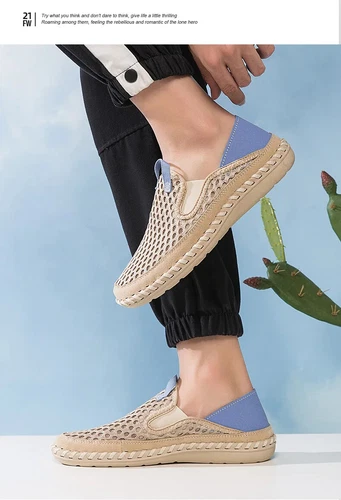 Summer Mesh Breathable Men's Shoes Lightweight Sneakers Footwear Comfy Slip-on - Picture 17 of 25