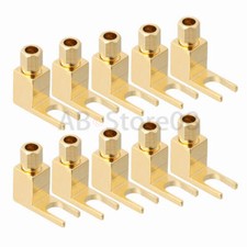 10PCS Hi-end Banana to Spade Adapter Plug Speaker Cable Connector