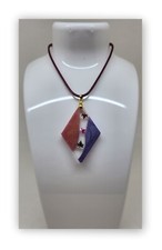 Handmade jewelry set- Resin Heart pendant with matching resin earrings.