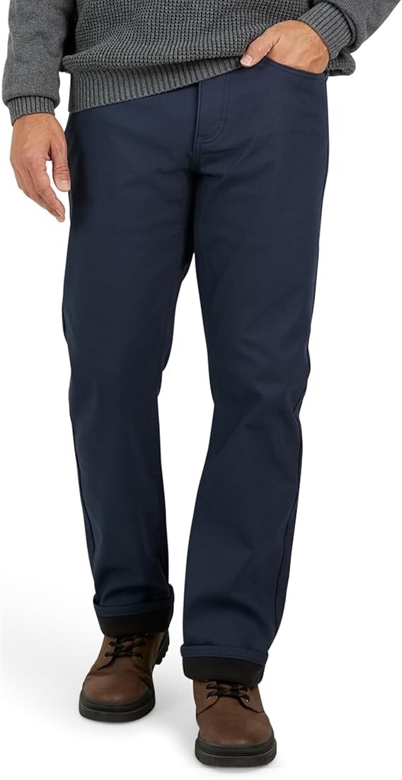 Weatherproof Vintage Stretch Canvas Bonded Soft Feece Lined Jeans Blue 38×32 #H1