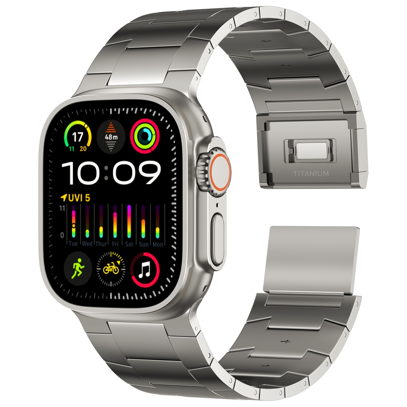 26mm Wide Full Titanium Watch Band with Magnetic Clasp for Apple Watch Titanium