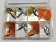 Fly Fishing Flies EPOXY MINNOWS x16 supplied in a free clip shut box #340
