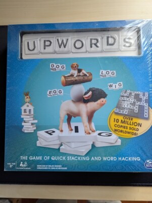 Spin Master UpWords Board Game Quick Stacking & Word Hacking Brand New Sealed