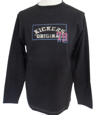 Kickers T-Shirt Langarm Oberteil Baumwolle dunkelblau Herren Gr. S - XL