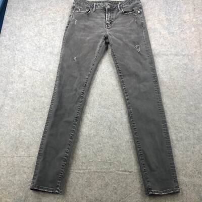 American Eagle Jeans Men 30x34 Skinny Gray Wash Flex Stretch Denim Pants 