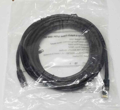 Cat6 Patch Cord Cable 550mhz Ethernet Internet Network LAN Black 15 feet  New