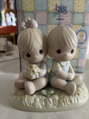 Precious Moments  by Enesco 1996 Love One Another #272507 boy & girl sitting