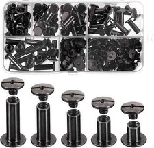 80 Sets Chicago Screw Leather Rivets Assorted Kit Chicago Binding Screws 5 Sizes