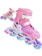2 In 1 Roller Inline Skates Adjustable Outdoor Pink Size Medium 6-12 Years Old