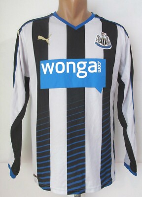 NEWCASTLE UNITED 2015/2016 HOME LONG SLEEVE SOCCER JERSEY SHIRT KIT PUMA MEN'S M