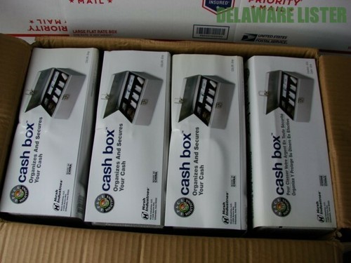 Textured Gray Metal Lockable Cash/Change Box 2 Keys 7-Compartment Removable Tray - Bild 8 von 8