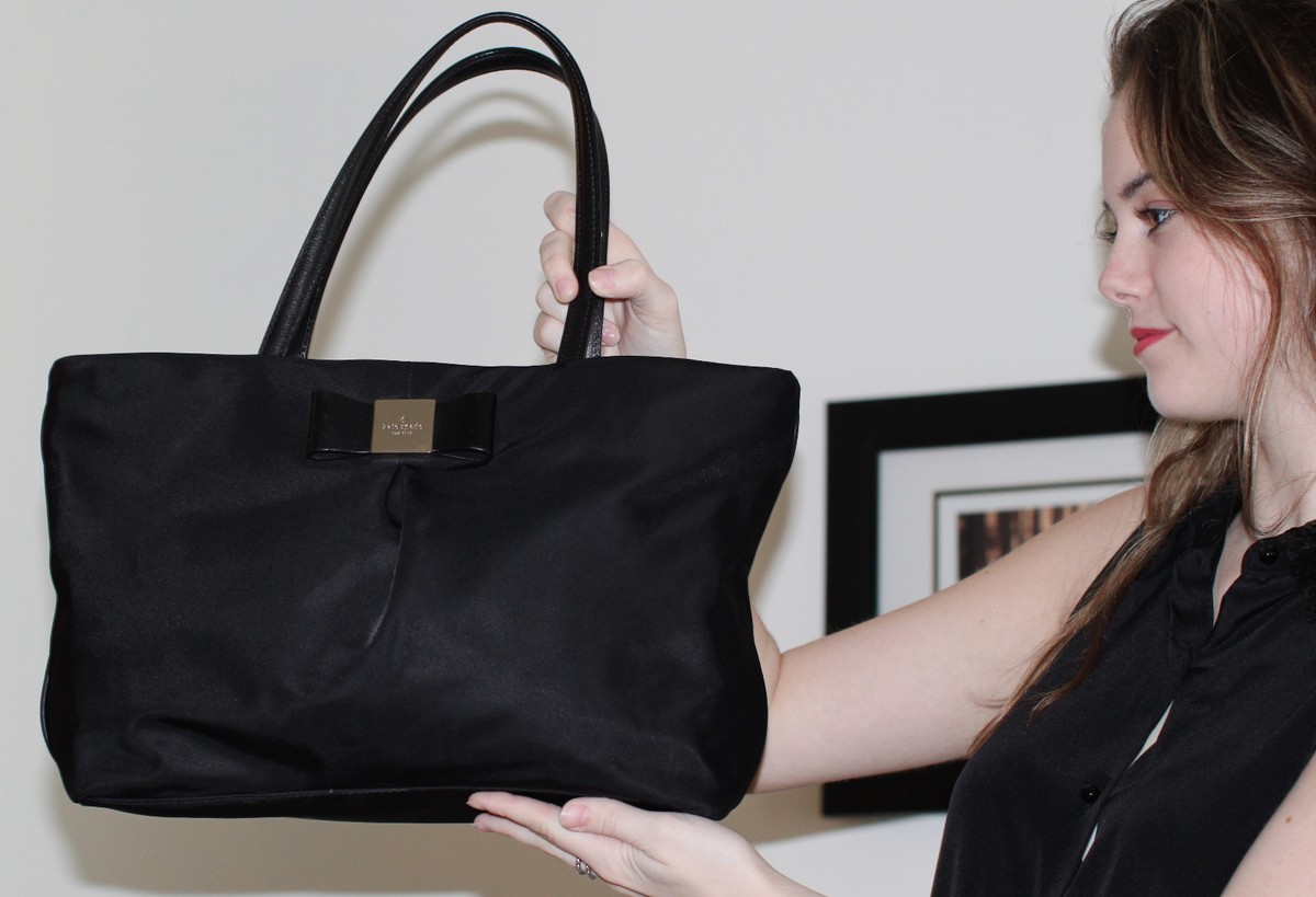 kate spade(ケイトスペード)-VERANDA PLACE NYLON SMALL EVIE Kate Spade Veranda Place NYLON/ Patent Leather Small Evie