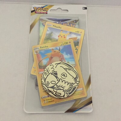 New Pokemon Pikachu/Raichu Brilliant Stars Blister Pack + Coin