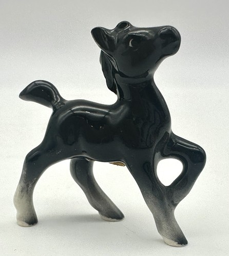 Set Of 3 Vintage Ceramic Miniature Black Horses-Mom & Two Foals - Picture 10 of 11