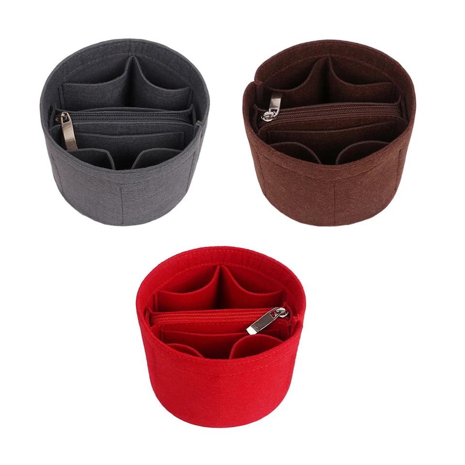 MARKENLOS Bucket Bag Filzfutter mit Fächern Rundes Gepäck Mode Handtaschenfutter