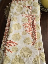 Pottery Barn Coastal Coral Seashell F/Q Duvet 2 Euro Shams