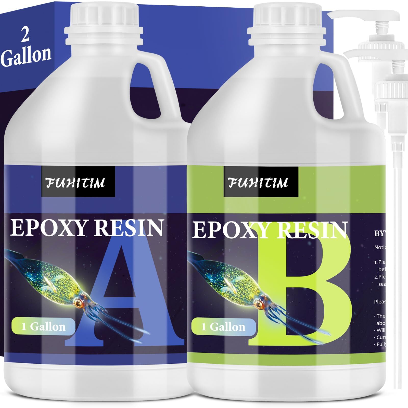 Crystal Clear 2 Gallon Epoxy Resin Kit Self-Leveling Bubble-Free