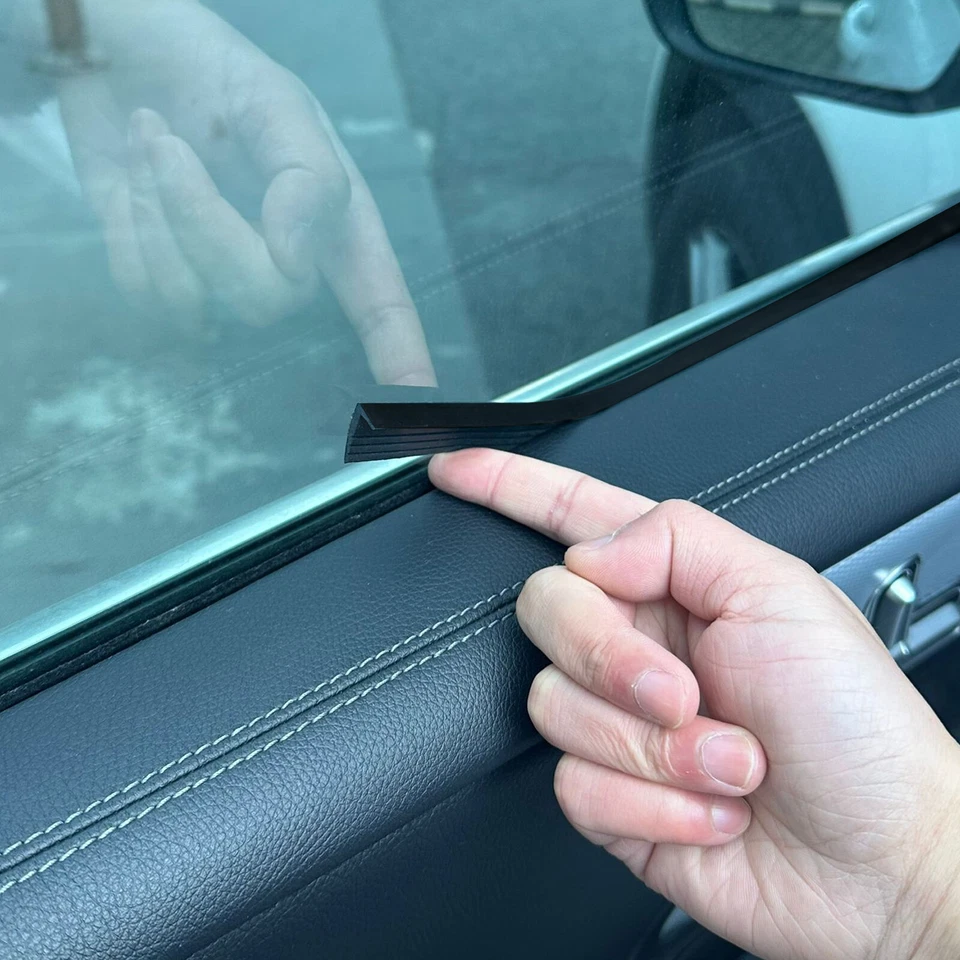 V Shape Car Door Side 4 Window Trim Edge Moulding Weatherstrip Rubber Seal Strip - Image 2 of 4