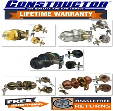 Deadbolt Single or Double Cylinder and Knob Entry COMBO Door Handle Keyed Alike