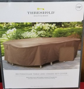Rectangle Table Chairs Patio Furniture Cover Set 110 Threshold Brown 490842009574 Ebay