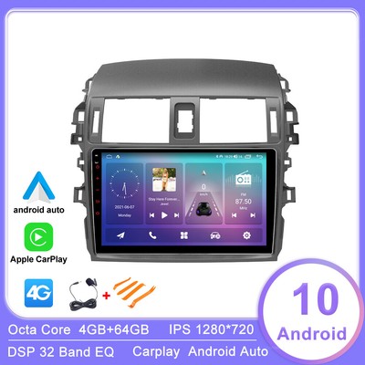 9''4+64 Android 10 Car Stereo Radio for Toyota Corolla E140/150 2006-2013 GPS DSP