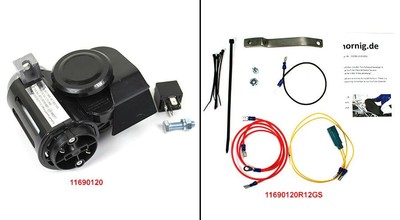 Hornig Nautilus / Wolo 419 Horn and Installation Kit - 04-07 R1200GS / Adventure