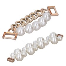 10pcs Pearl Bag Chain with Metal Clasp Polishing Process Exquisite Pearl Chain