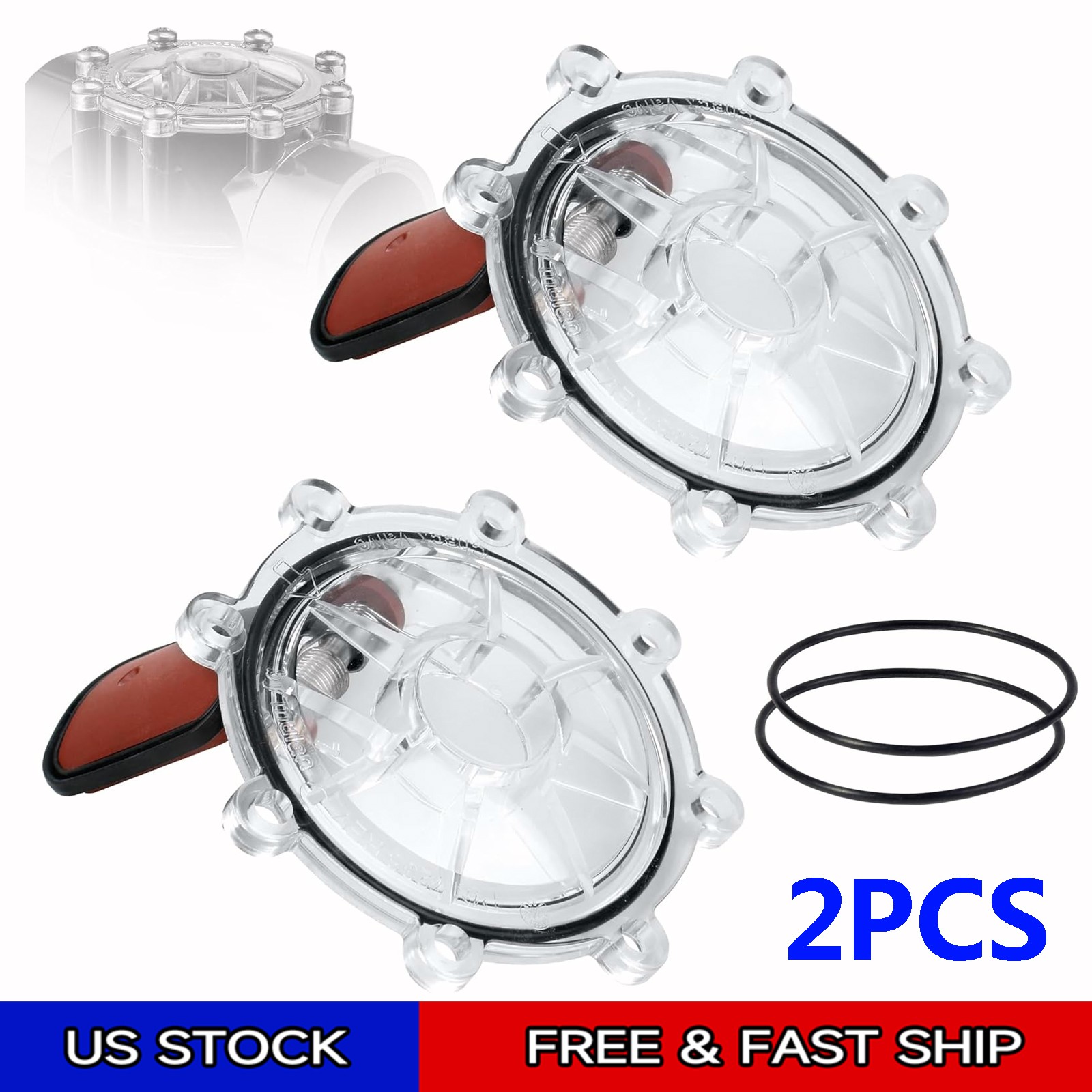 2x Check Valve Cover w/ Flapper 7056 For Jandy 7235 7236 7305 7511 7512 Valves