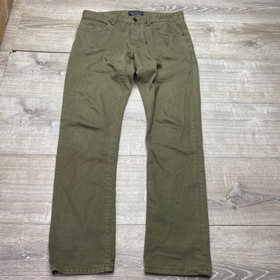 Scotch & Soda Pants Ralston Mens 32x32 Olive Green Cotton Twill Slim Chino Jeans