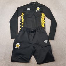 Cambridge Utd Mens Tracksuit Set Small Black 1/4 Zip Top Bottoms Pants Football
