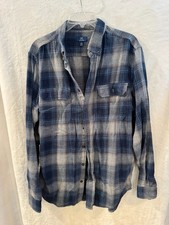 George Plaid Flannel Men's Shirt Long Sleeve Button Down Size LT