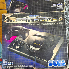 SEGA Mega Drive MK-1601 PAL 16-Bit Console Bundle Box Manual Cables RF