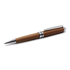 Hand Crafted Iroko Wood Ballpoint Twist Pen Black Ink - Handmade Wooden