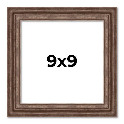 9x9 Frame Brown Farmhouse Solid Wood Picture Frame Width 1.5 Inches | Interior F