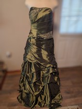 Maggie Sottero Olive Green Iridescent Formal Prom Quinceañera Imperial Gown12/14