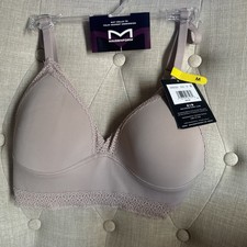 Maidenform DM2322-JDQ Women's Sz M Blush Pink Lace Trim Triangle Rib Bralette