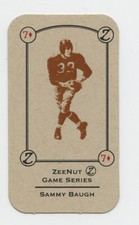 SAMMY BAUGH V1 RARE ZEENUT CANDY DECK FOOTBALL CARD