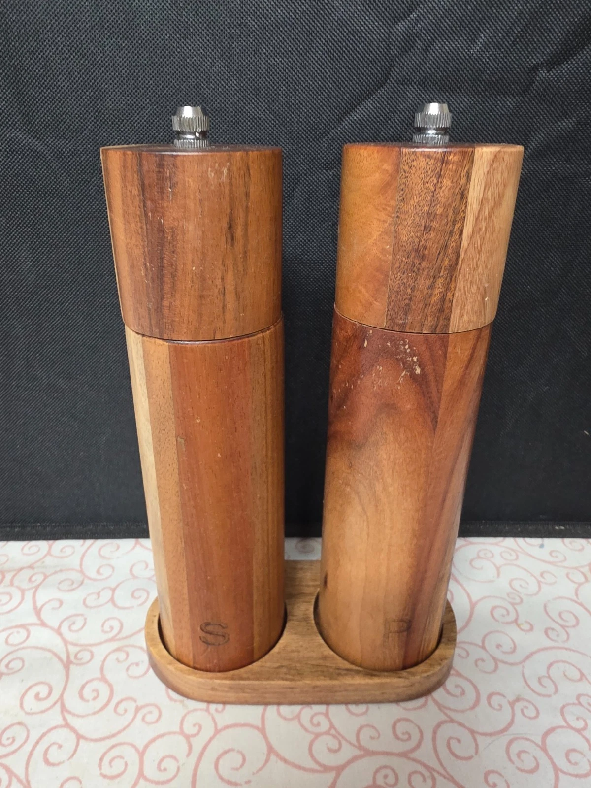 Acacia Wood Salt and Pepper Grinders Mills Shakers With Stand
Opens in a new window or tab