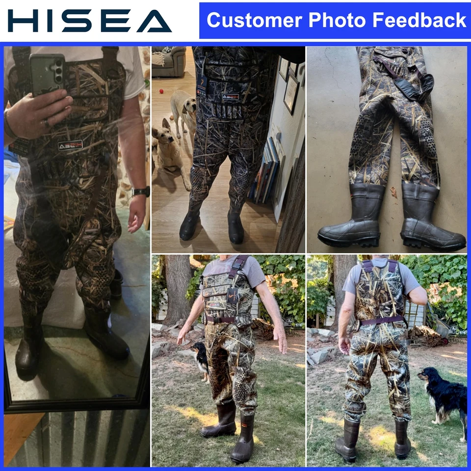 HISEA Men's Chest Waders 1200G Insulated Boots Waterproof Fishing Hunting Waders - Image 2 of 4