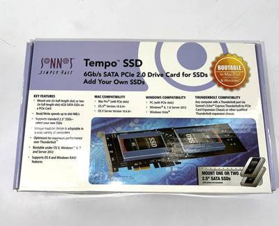 Sonnet Tempo SSD Pro Plus PCIe Card Adapter with eSATA | 6Gbps | FACTORY SEALED!