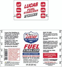 Lucas Oil 10314 8oz Quart Fuel Stabilizer