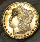 1903 Morgan Silver Dollar Brilliant Uncirculated Toned Obverse MINIMAL MARKS