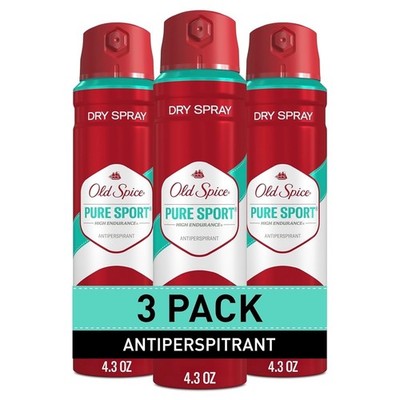 3X Old Spice Pure Sport High Endurance Deodorant Antiperspirant Dry Spray 4.3 Oz